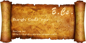 Burgh Csörsz névjegykártya